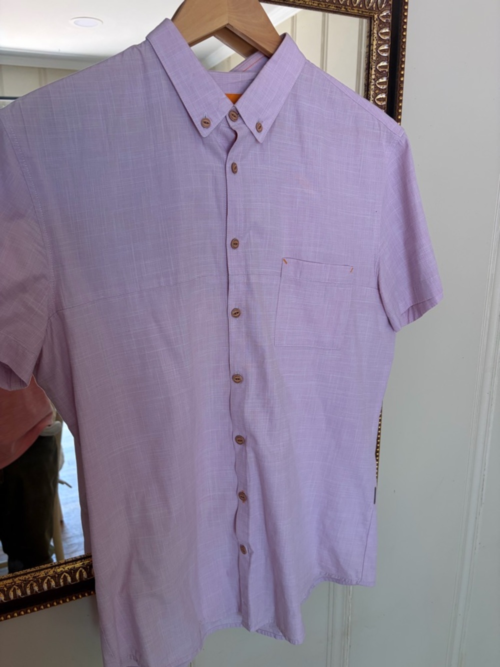 Hugo Boss Light Pink Casual Button Down Shirt